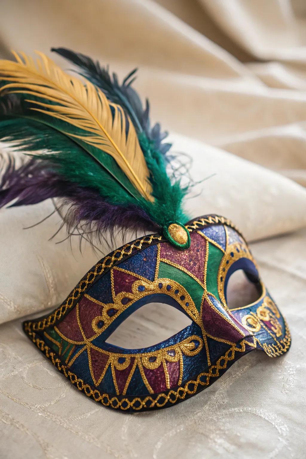 Embrace the world with a culturally inspired Mardi Gras mask that speaks volumes in simplicity and boldness.