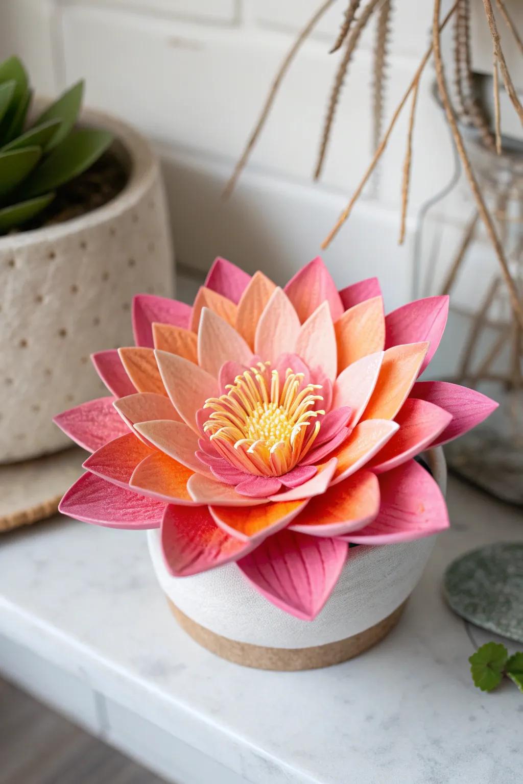 Celebrate Mother's Day with this charming handcrafted foam cup flower, blending simplicity and vibrant beauty.