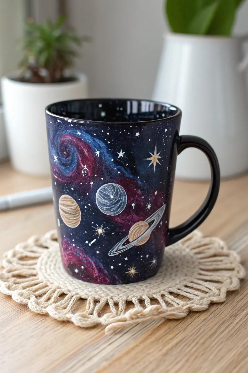Hold the universe in your hands with this cosmic-inspired mug. Perfect for dreamers and stargazers.