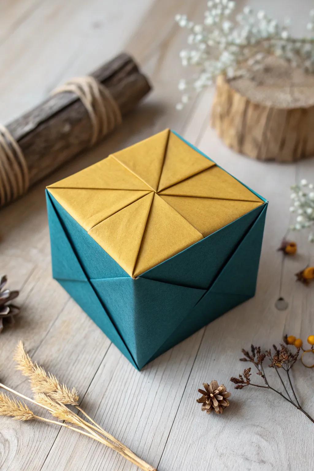 Discover the elegance of simplicity with this handcrafted origami Masu box, perfect for adding a touch of artistry to any space.