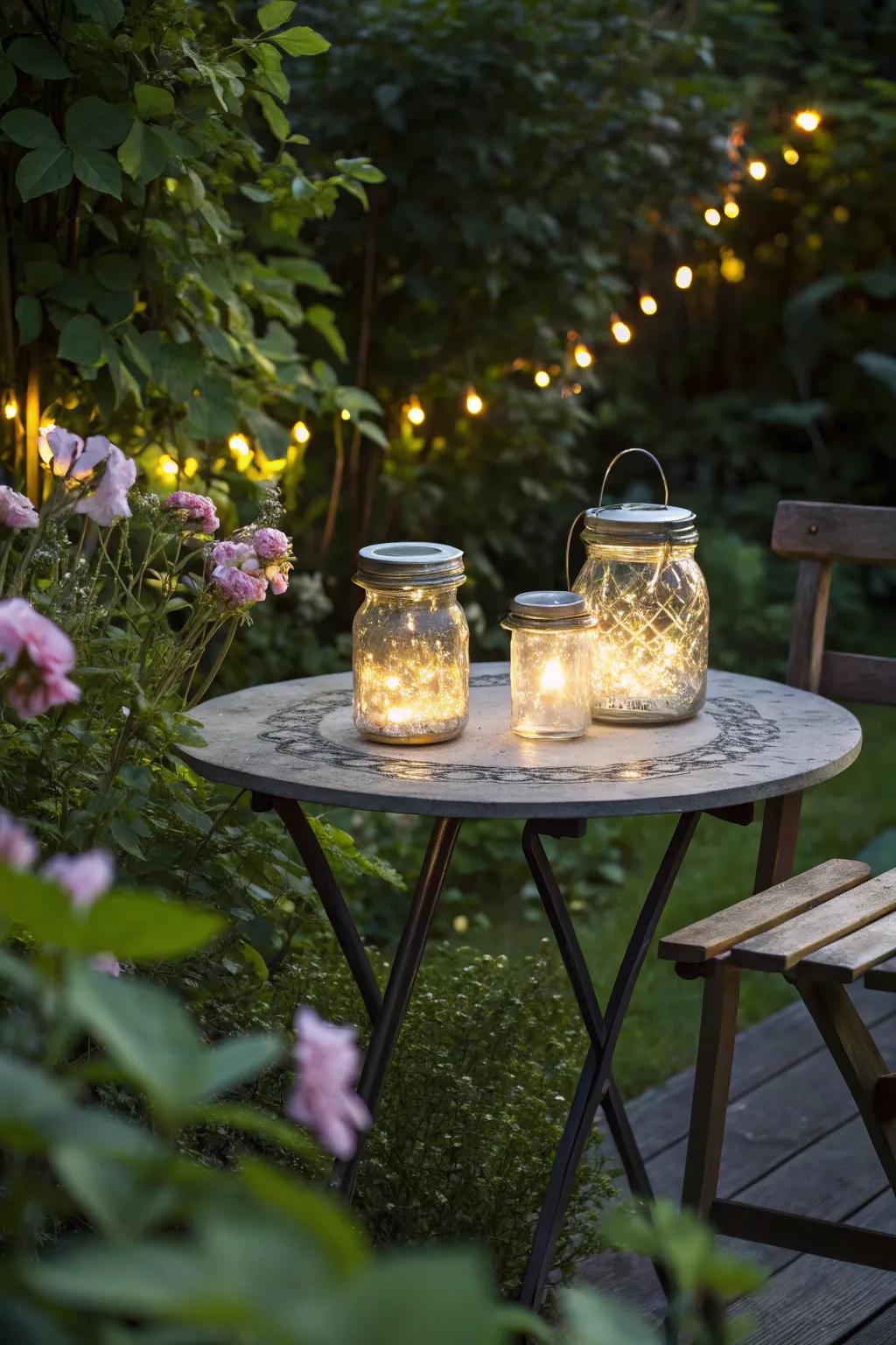 Charming solar firefly jars mimic nature's magic.