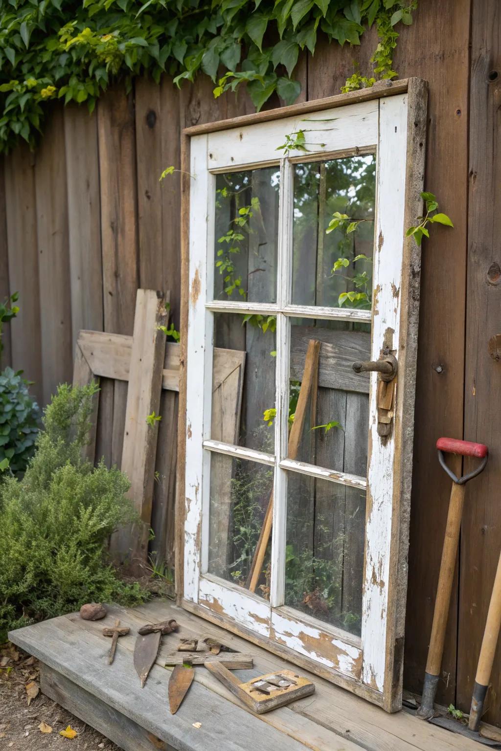 Illuminate your workshop with the timeless charm of reclaimed windows.