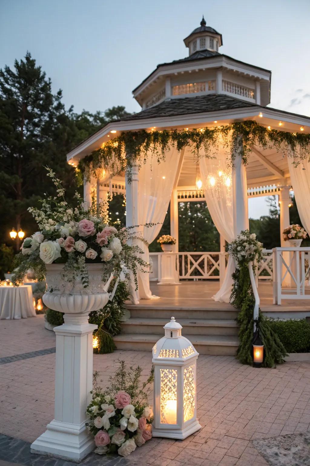 Vintage decor pieces add charm and character to the wedding setting.