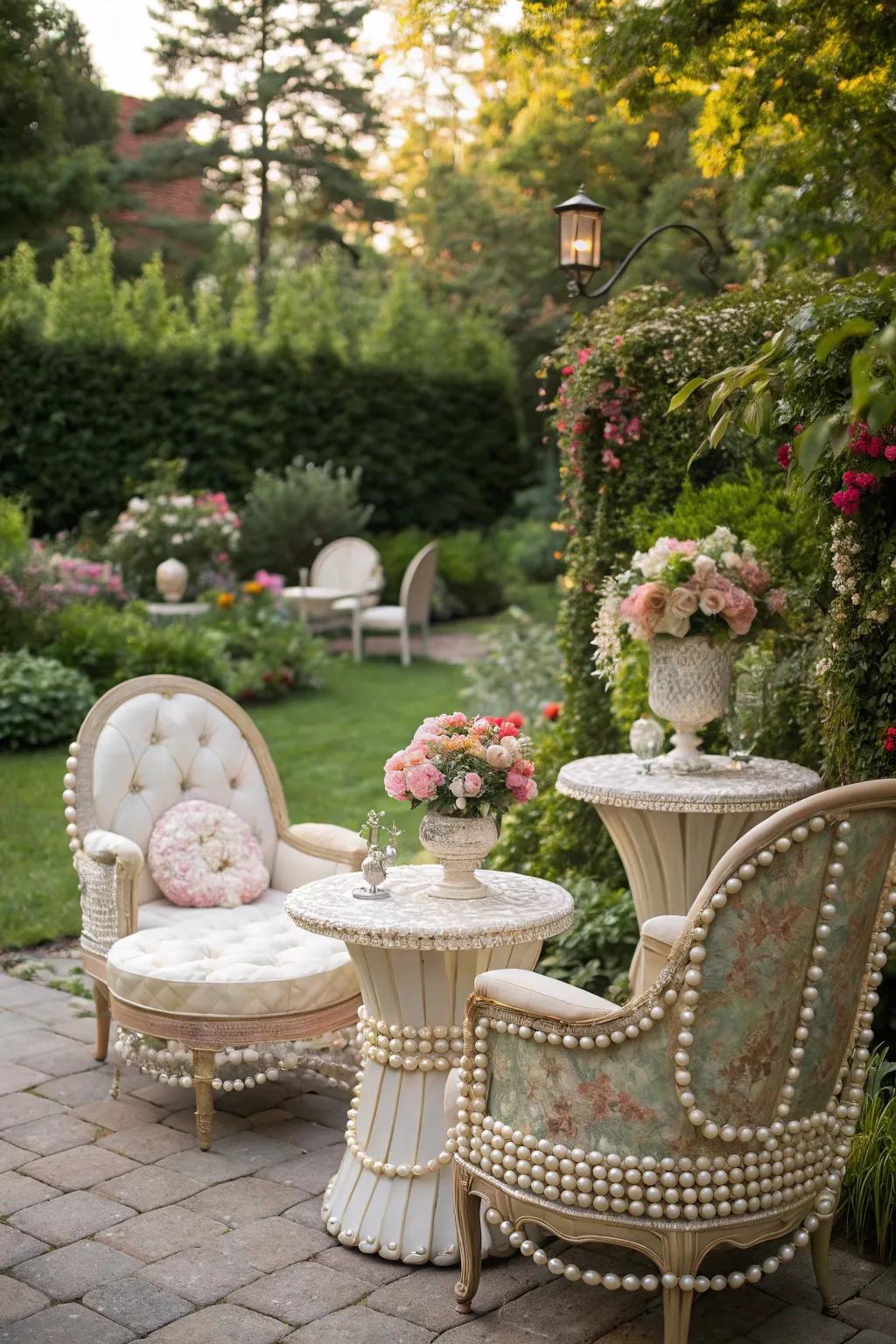 Transform your outdoor spaces with whimsical pearl decor.