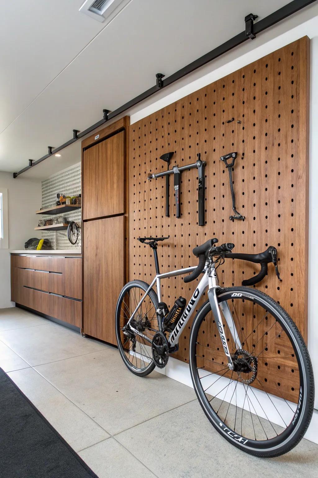 Elevate your garage game with vertical bike storage. Where function meets craftsmanship.