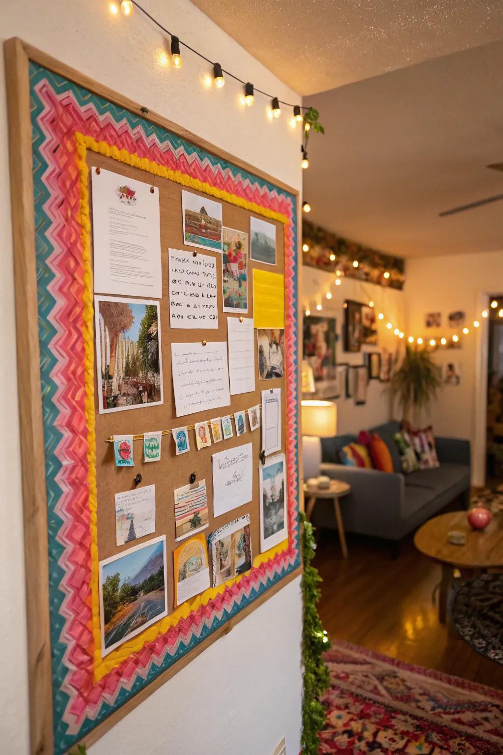 A colorful border creates a cohesive and polished look.