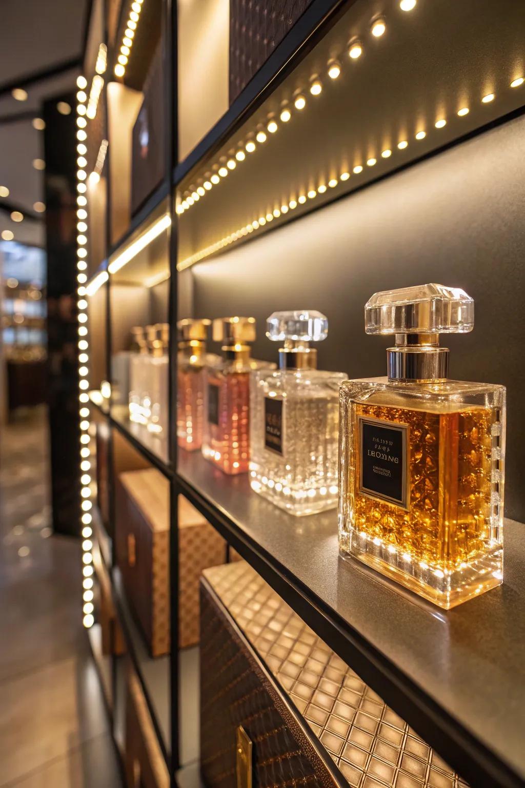 LED lighting adds a touch of luxury to your perfume display.