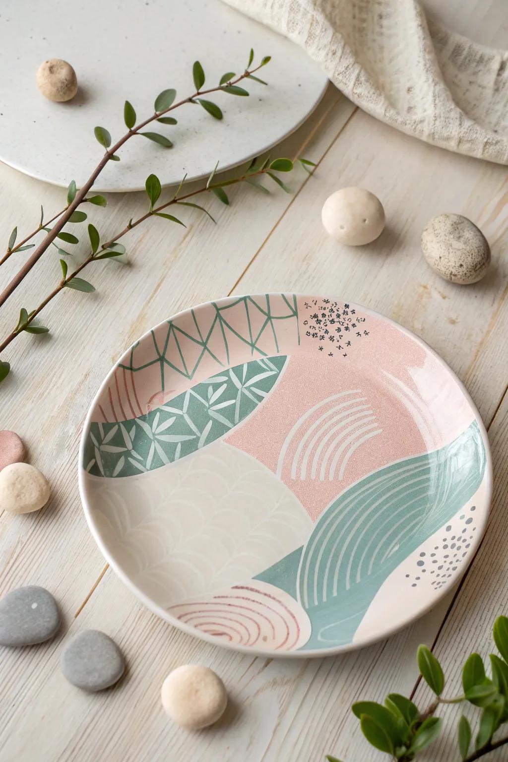 Embrace tranquility with minimalist plate designs that capture the essence of Zen.