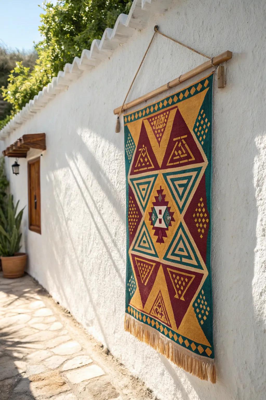 Transform your space with the charm of geometric stencils – where simplicity meets boldness.