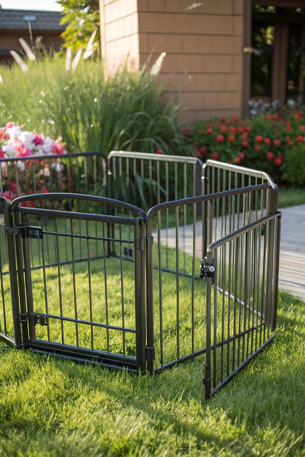 Foldable Elegance: Keep your pets safe with this stylish, renter-friendly solution.
