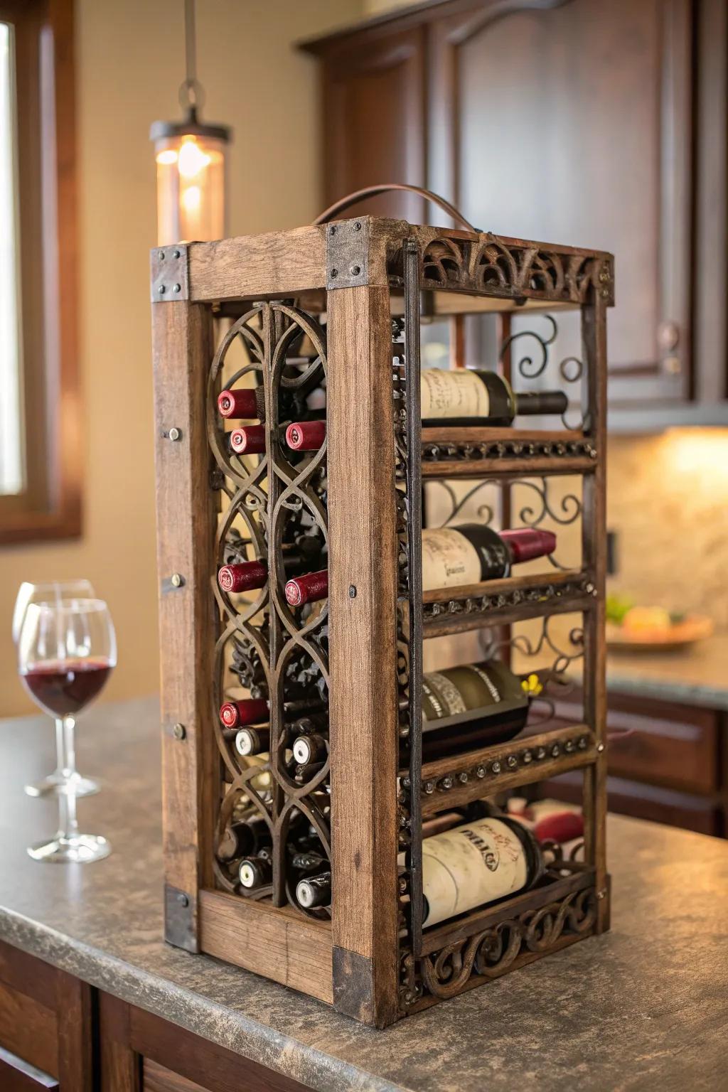 Transform your kitchen with a handcrafted wine rack that blends rustic charm with fine craftsmanship.