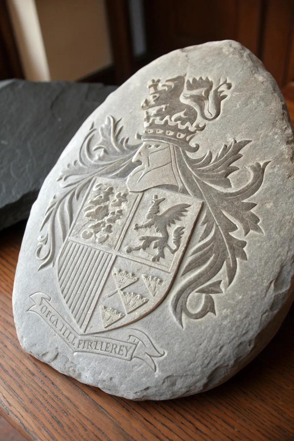 Timeless Craftsmanship: A Family Crest Etched in Stone