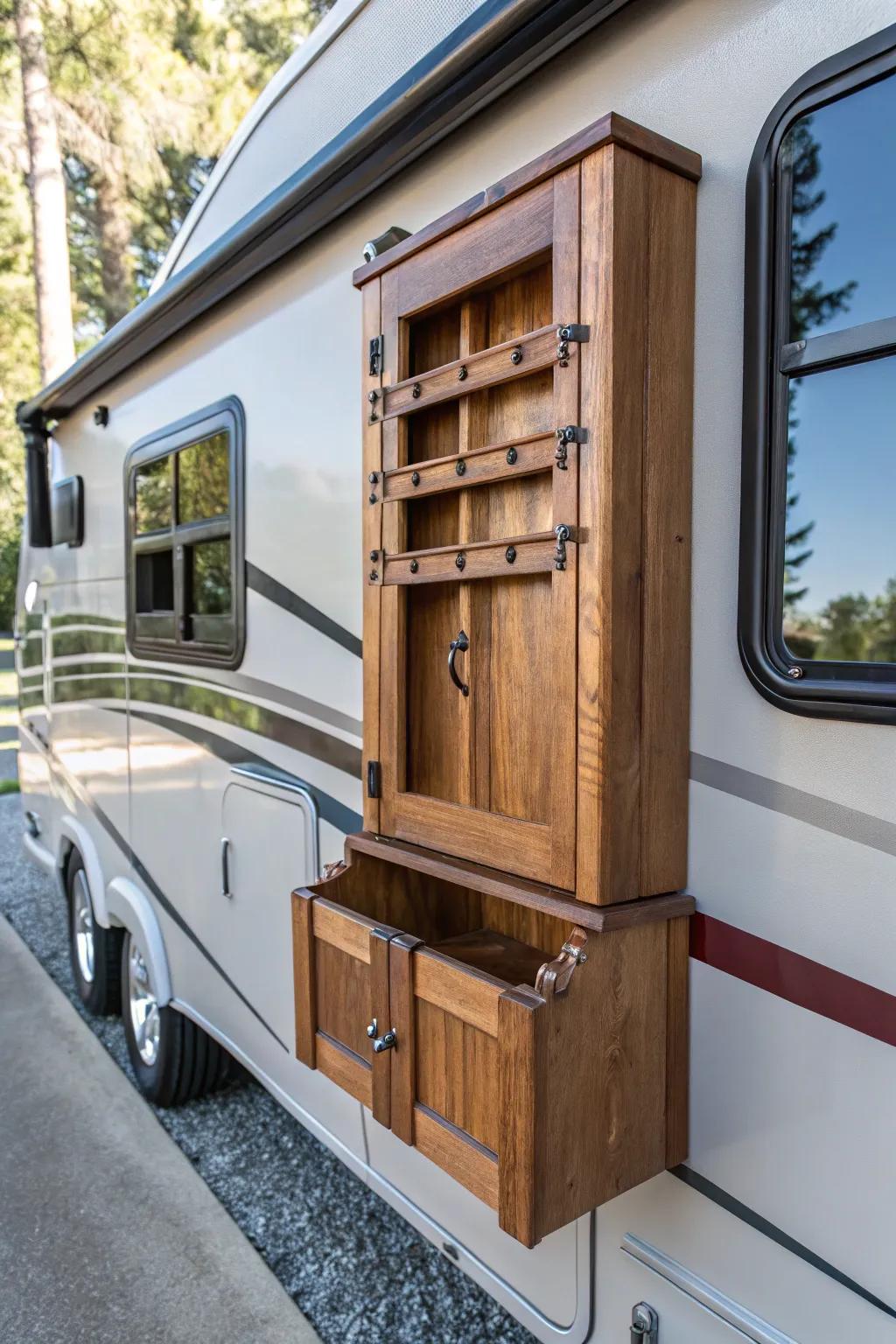 Elevate your RV organization with handcrafted elegance.