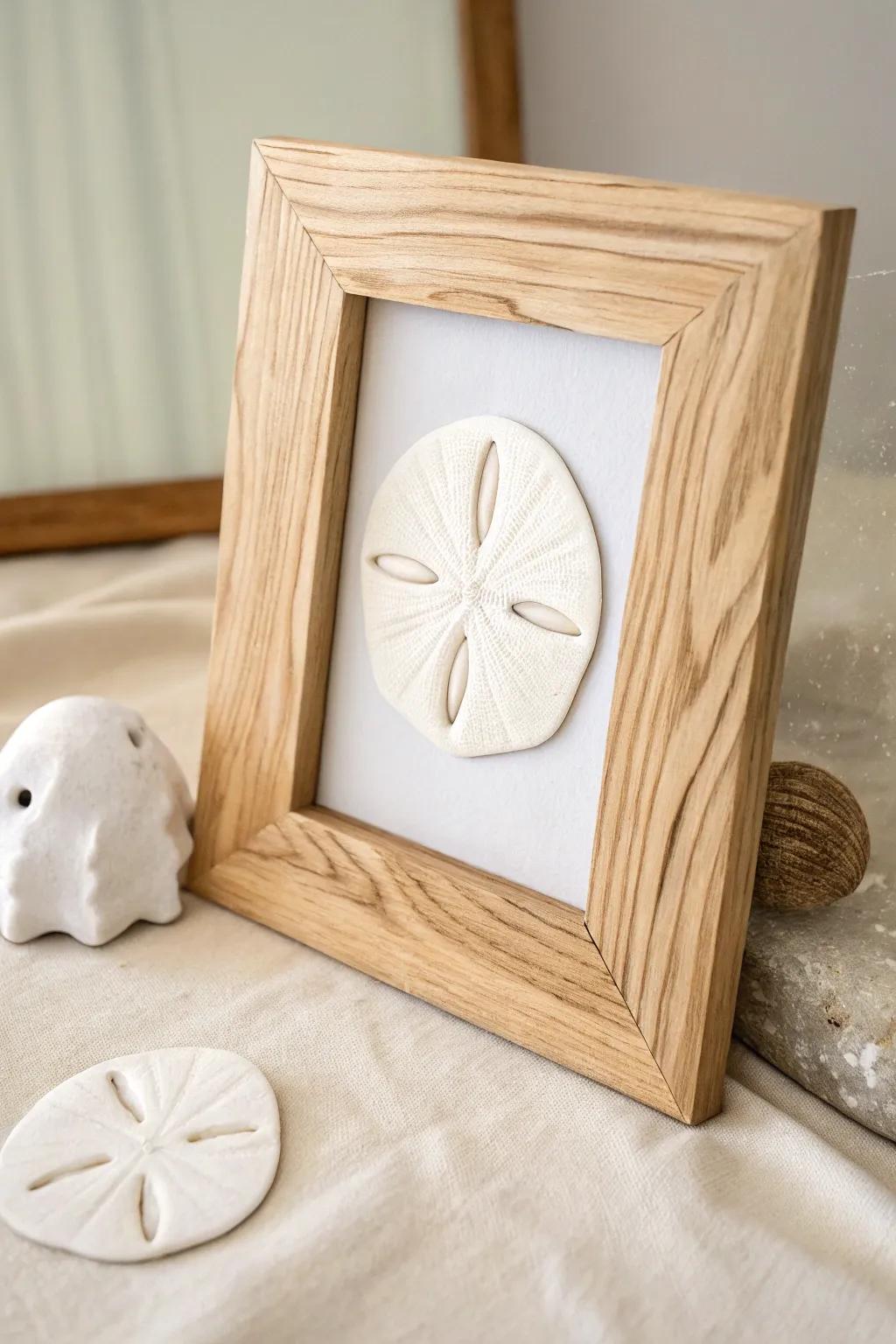 Capture coastal memories with a touch of natural elegance. 🌊🖼️ #SandDollarArt