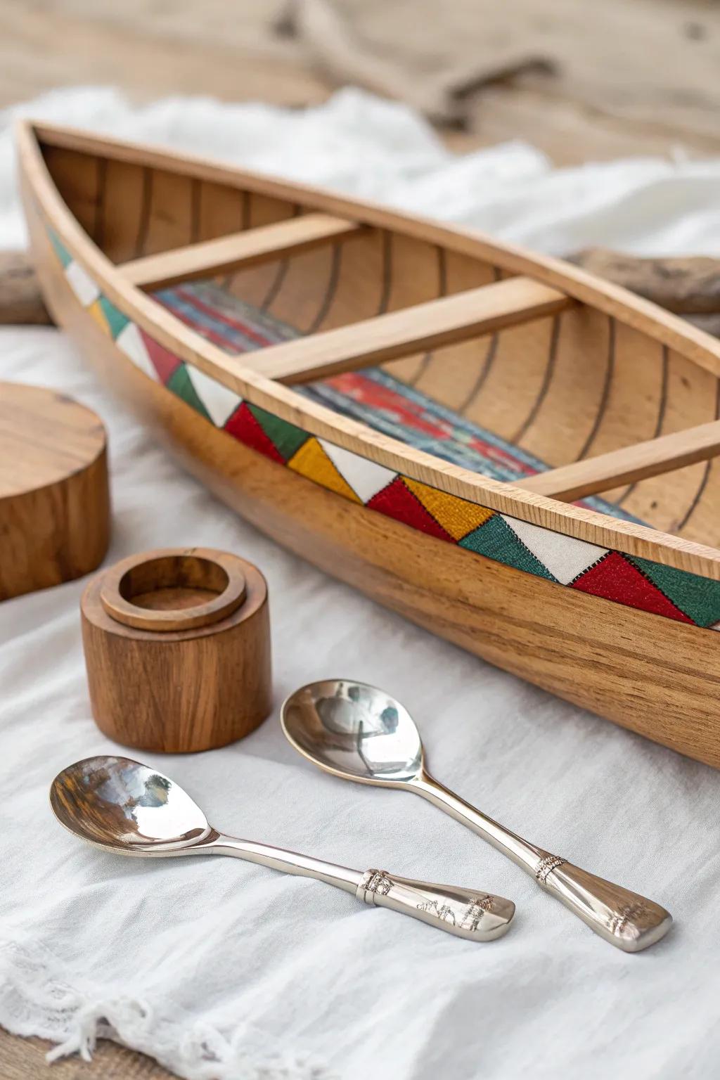 Sail into creativity with this upcycled spoon paddle boat - where elegance meets eco-friendly design!