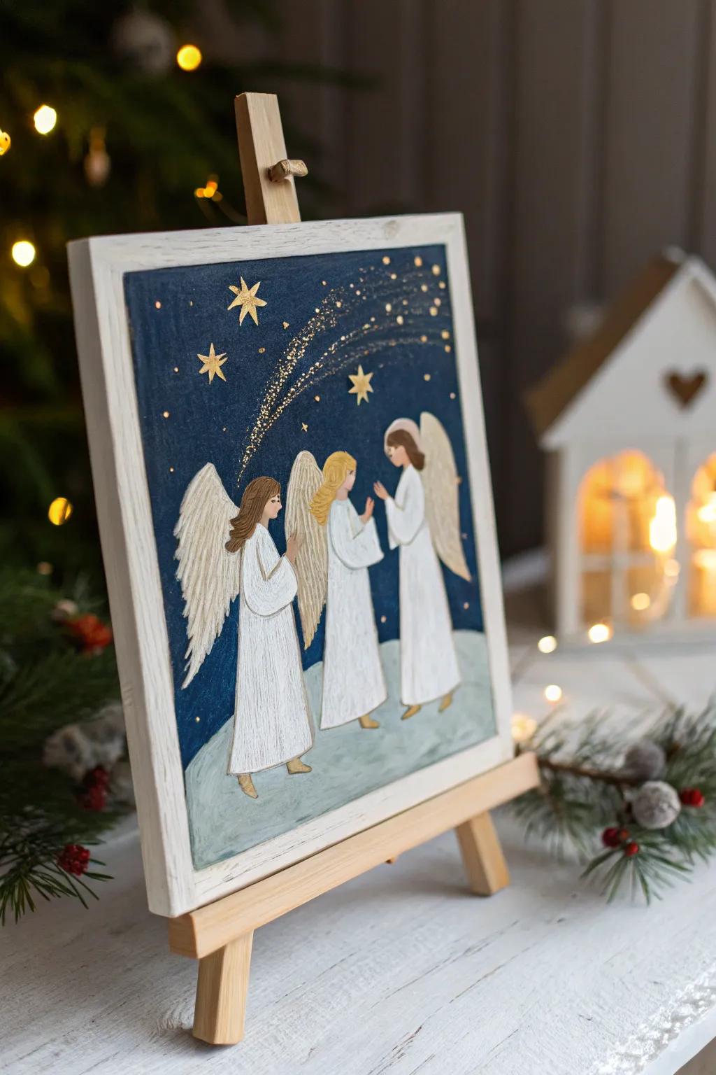 Experience the serene beauty of Christmas with a minimalist angelic choir under the stars.