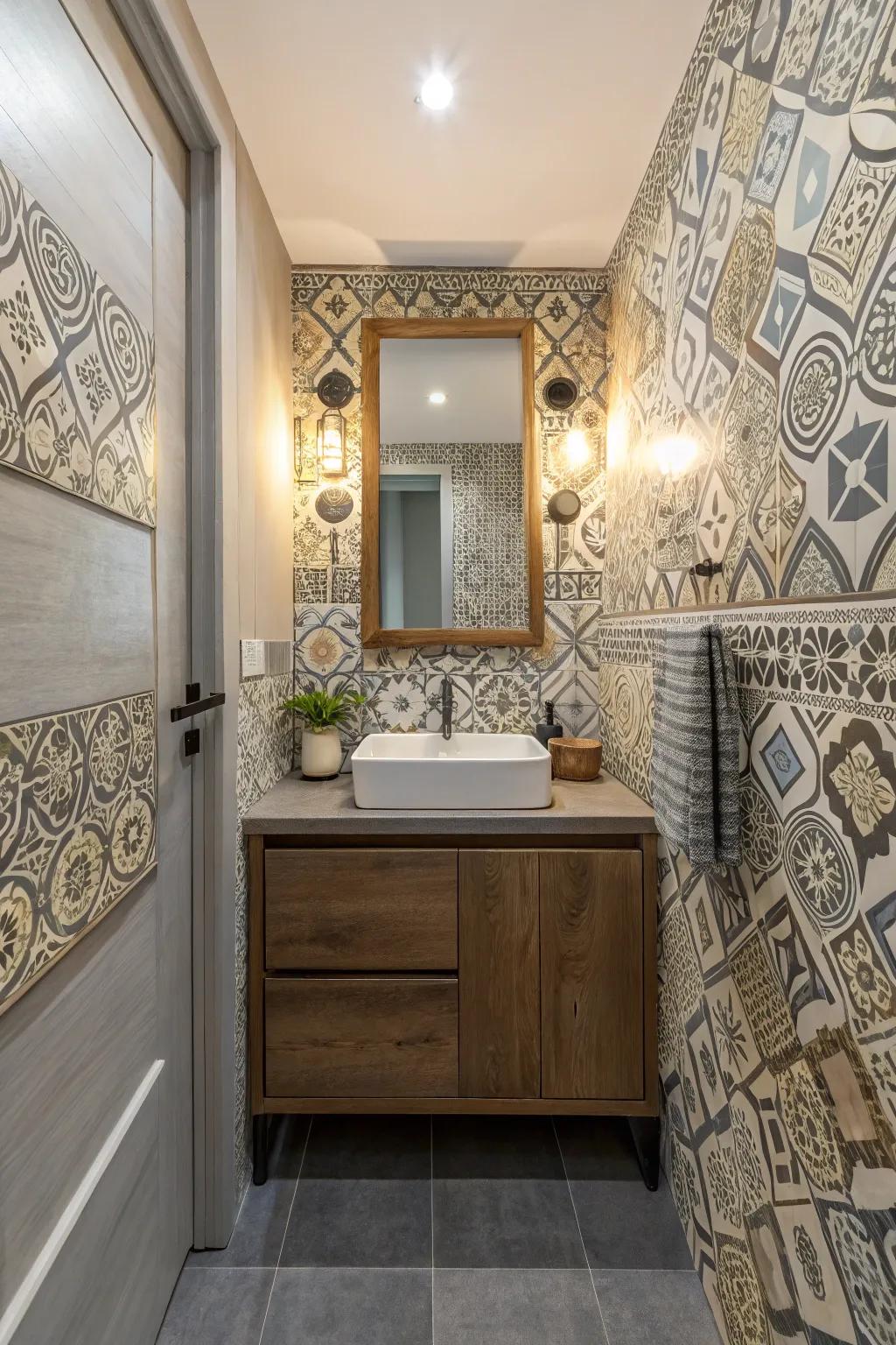 Pattern play adds dynamic interest.