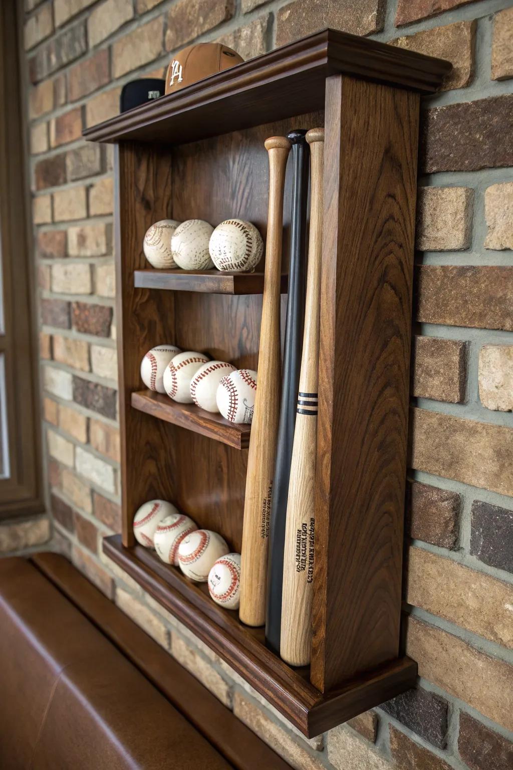 Showcase your passion for baseball with this exquisite wall-mounted holder, where elegance meets functionality.
