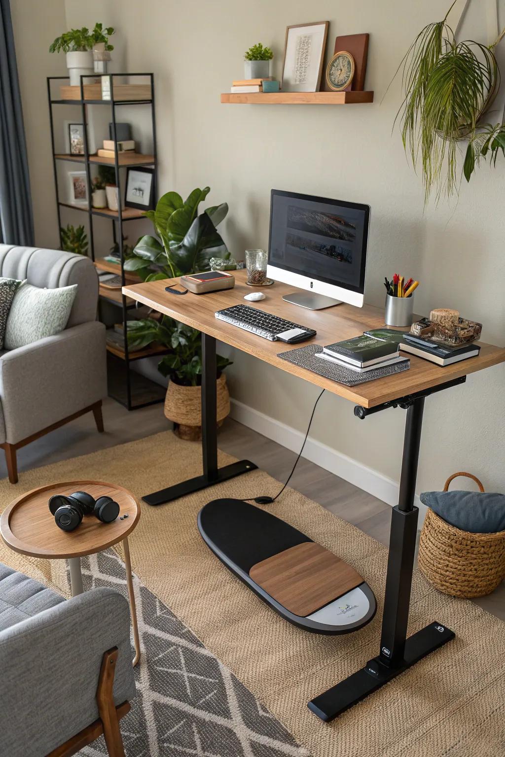 Movement-friendly features keep you active and energized at your standing desk.