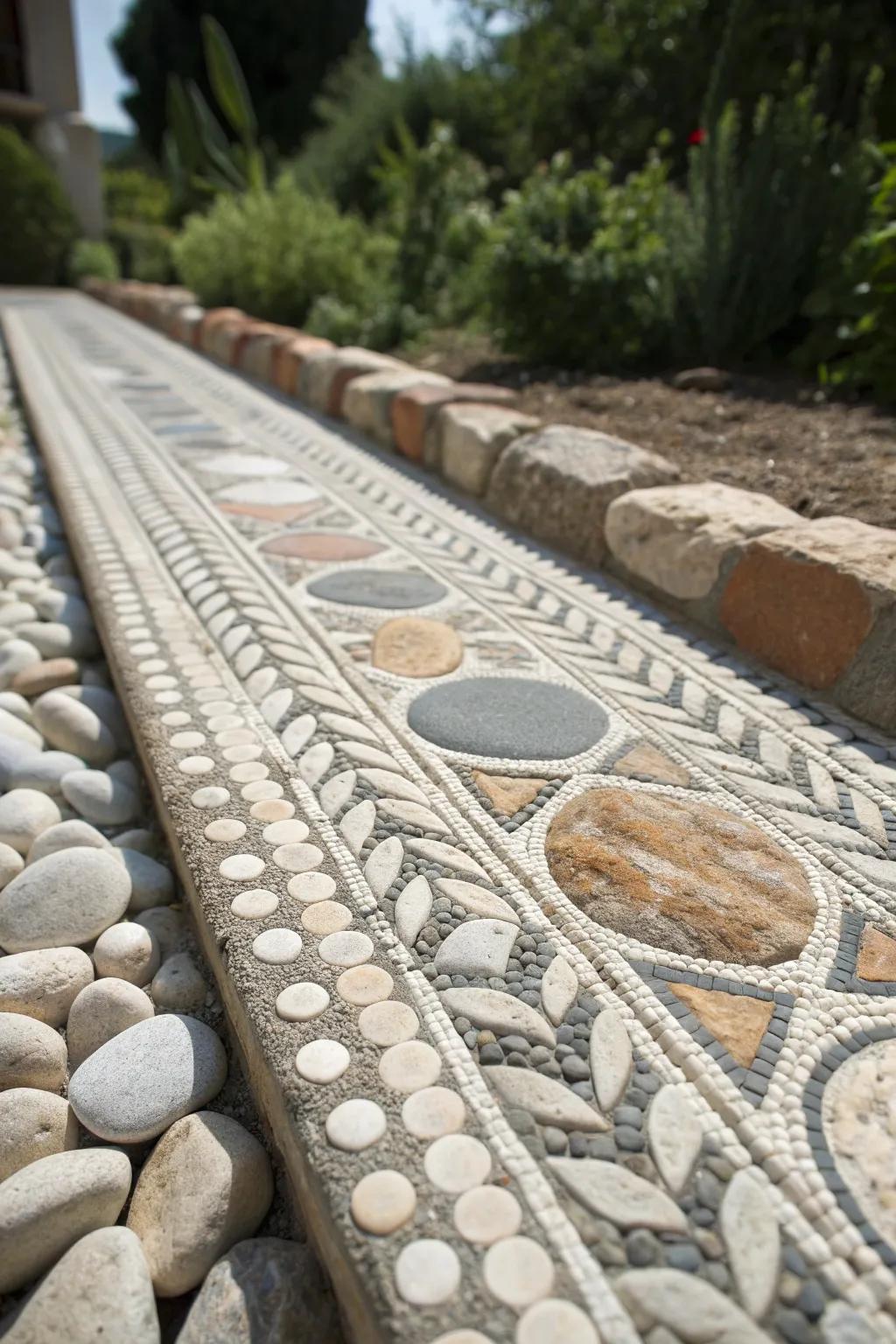 Craft Your Story in Stone: A Timeless Mosaic Border Masterpiece