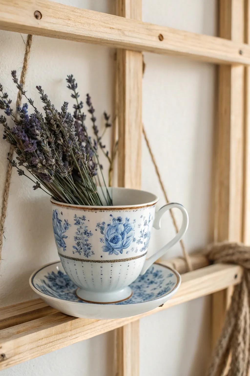 Elevate your entryway with this charming teacup frame vase—where minimalist design meets boho flair.