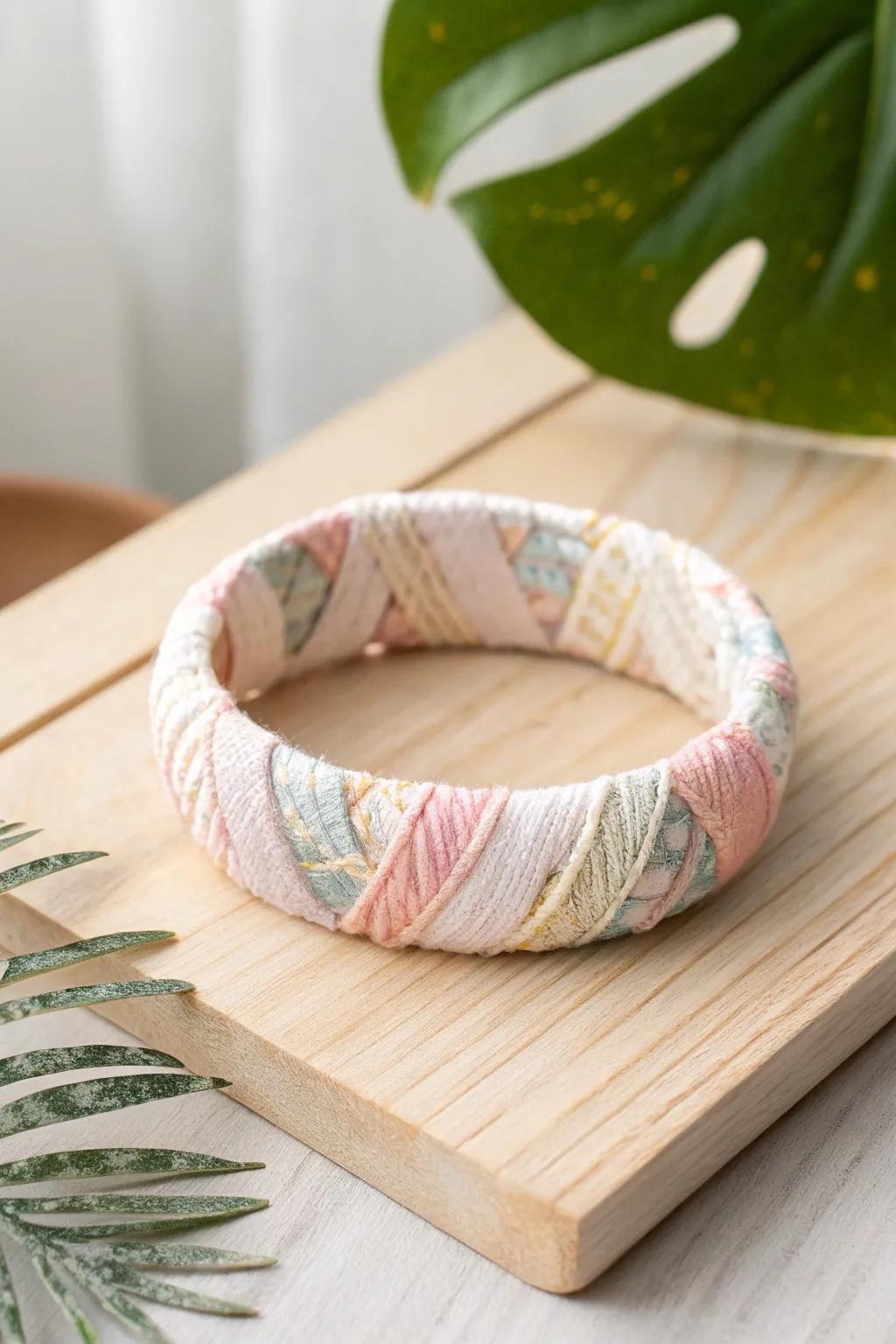 Transform your bangles into boho-chic treasures with a touch of fabric magic.