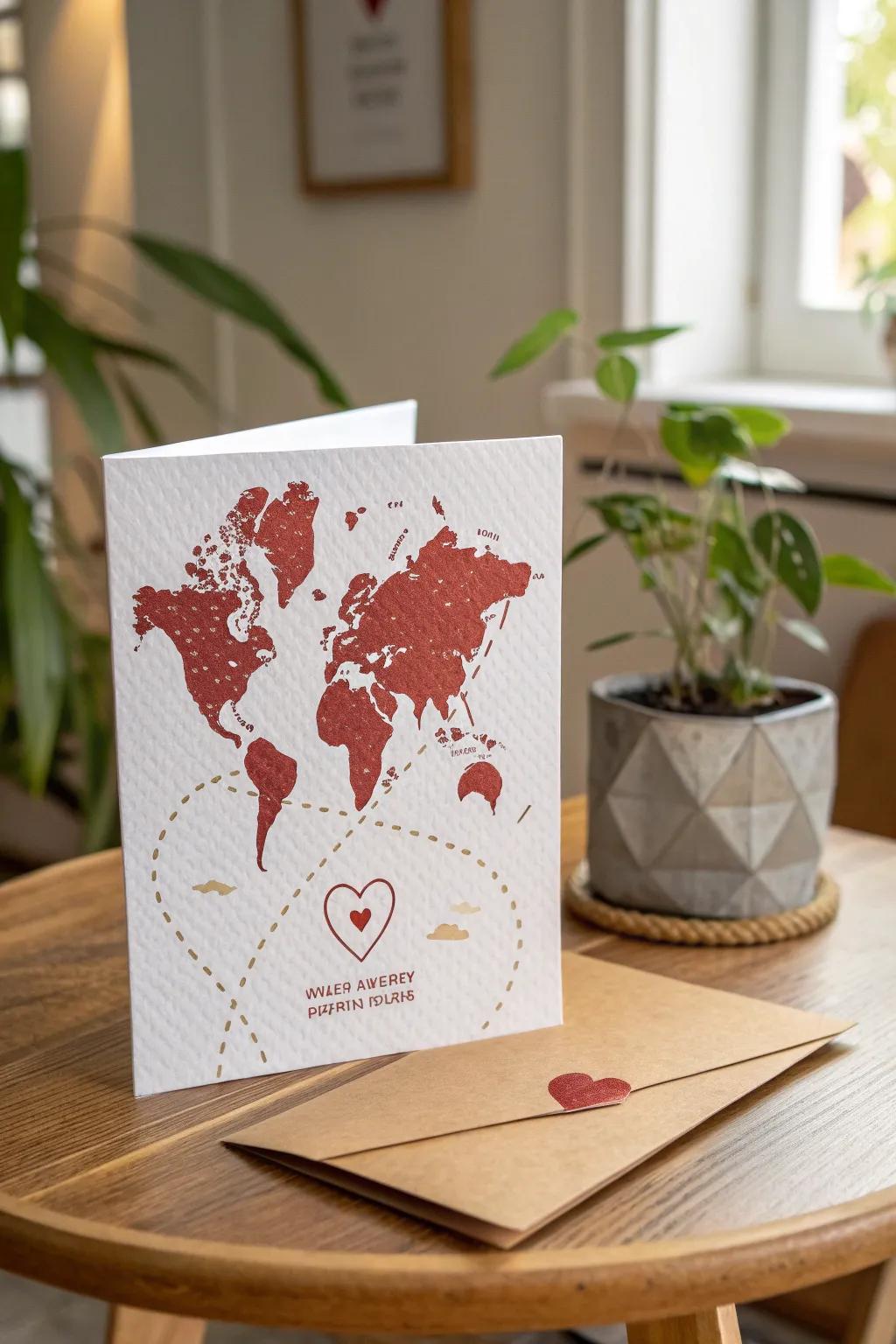 Chart your love story with a map card: a romantic journey revisited.