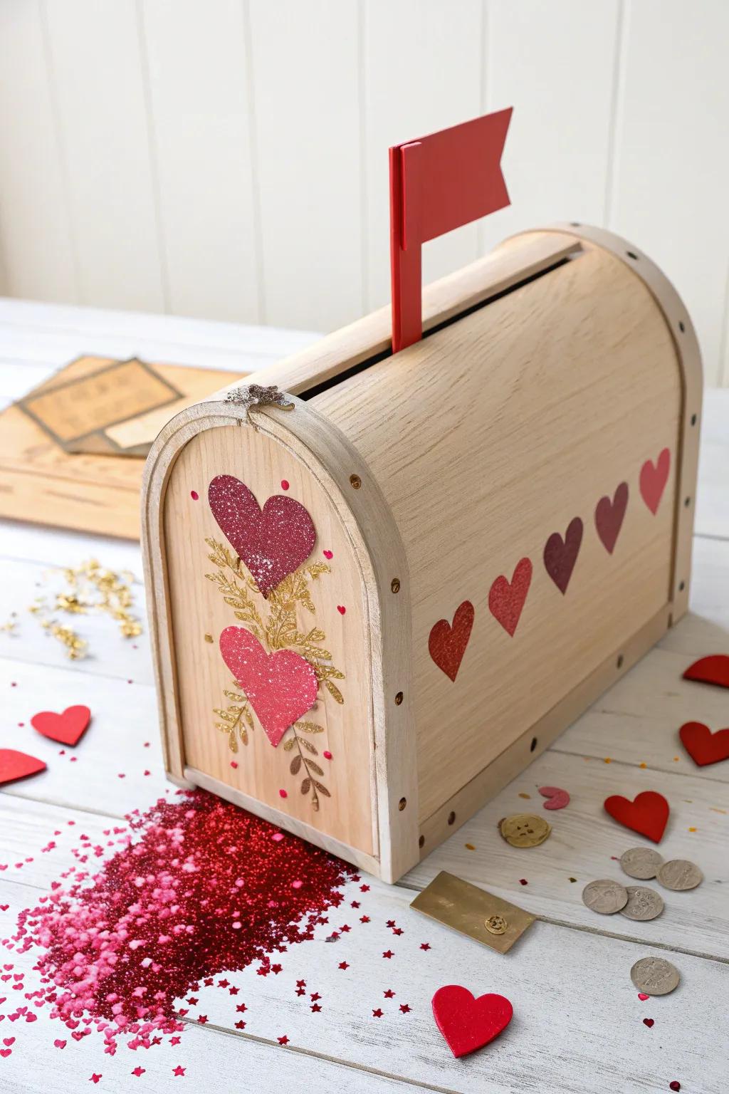 Spark joy this Valentine's Day with a stunning DIY glitter explosion mailbox—where minimalist design meets festive flair!