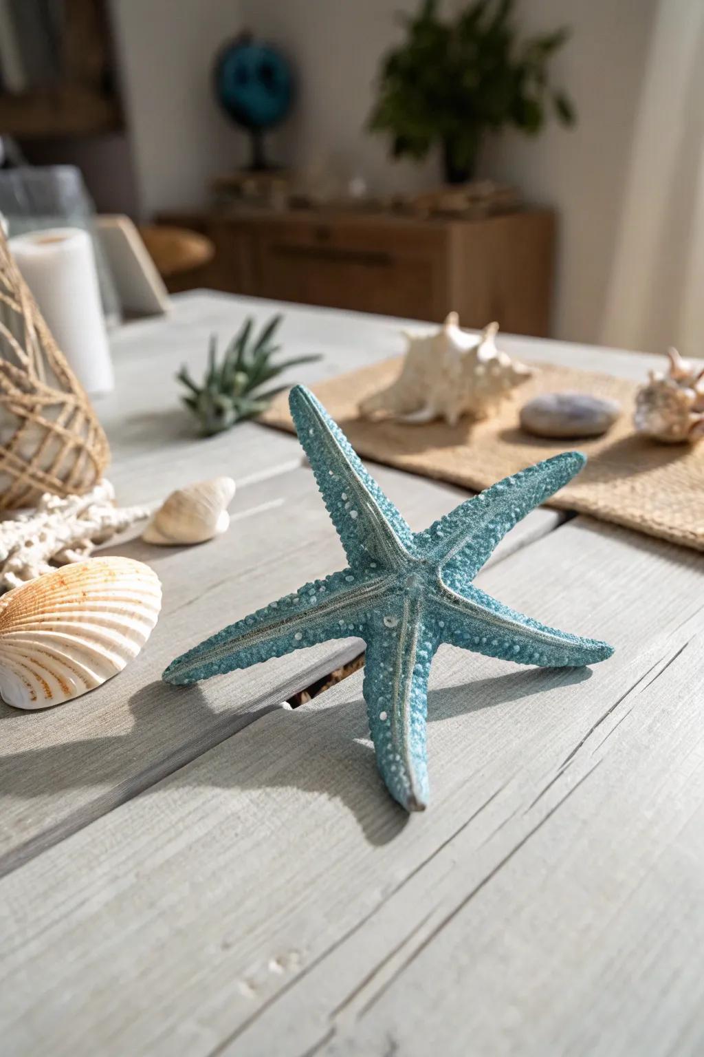 Bring the ocean's magic home with this stunning 3D starfish decoration, a perfect blend of simplicity and sparkle.