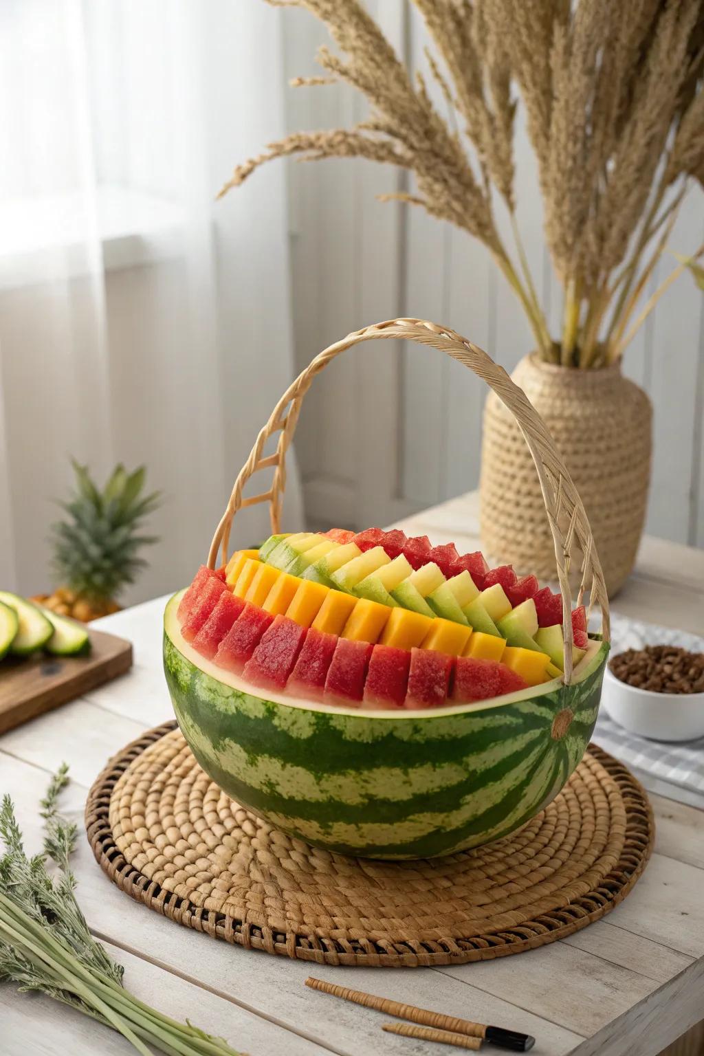 Delight in the beauty of nature with this layered fruit surprise—where each vibrant layer is a feast for the eyes and taste buds.