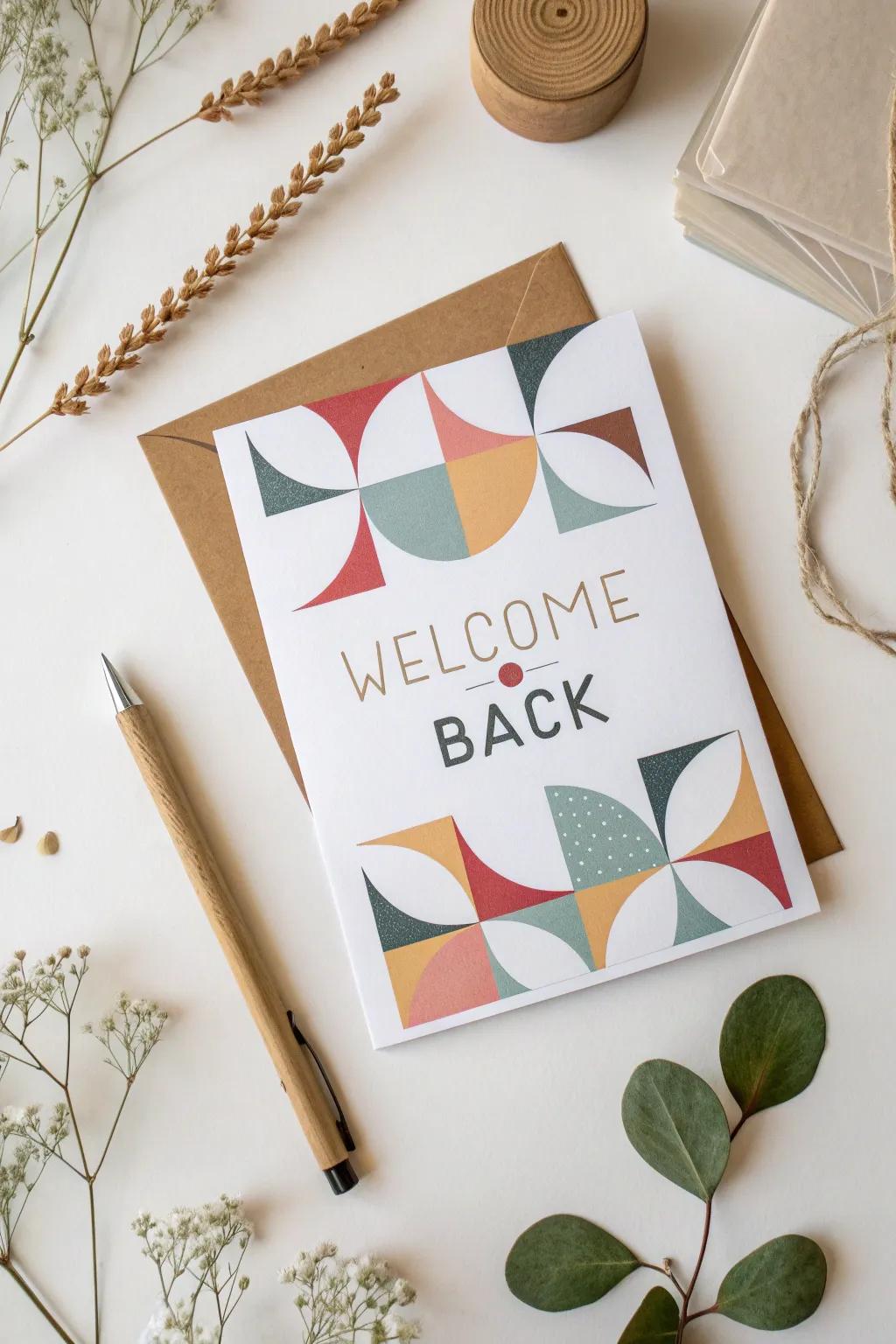 Welcome back in style with a touch of geometry and elegance.