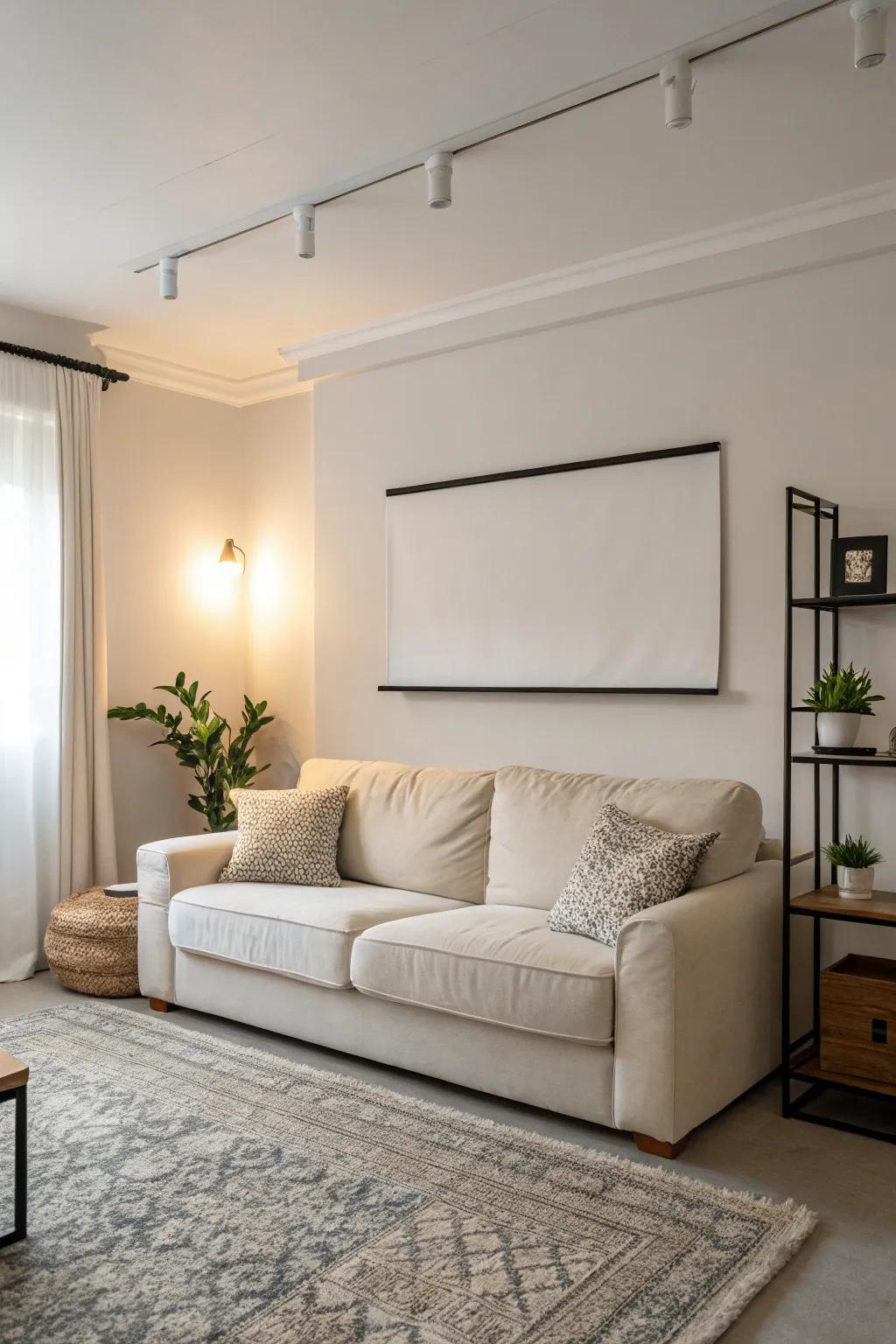 A blank wall can enhance the minimalist aesthetic of your room.