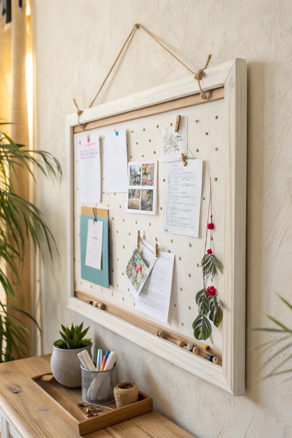 Elevate your inspiration with a minimalist bulletin board—a perfect blend of style and creativity.
