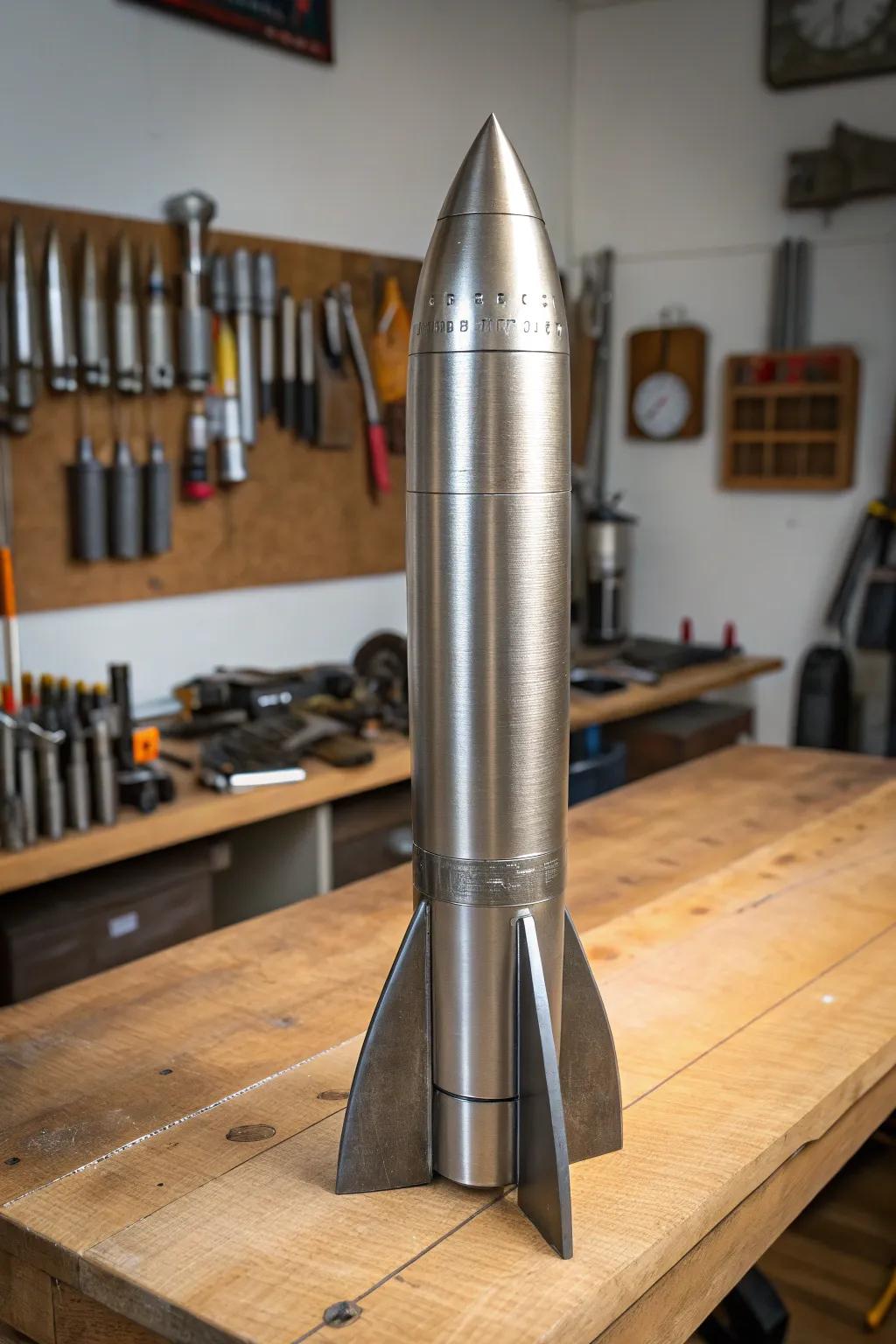 Ready for any weather: A masterfully crafted waterproof bottle rocket.