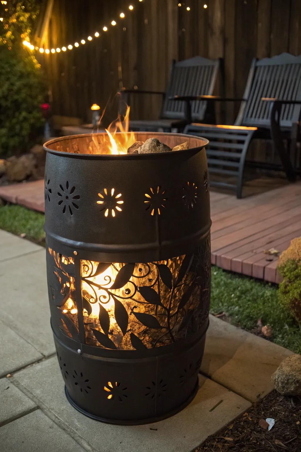 Elevate your outdoor space with a burn barrel turned fire pit masterpiece.