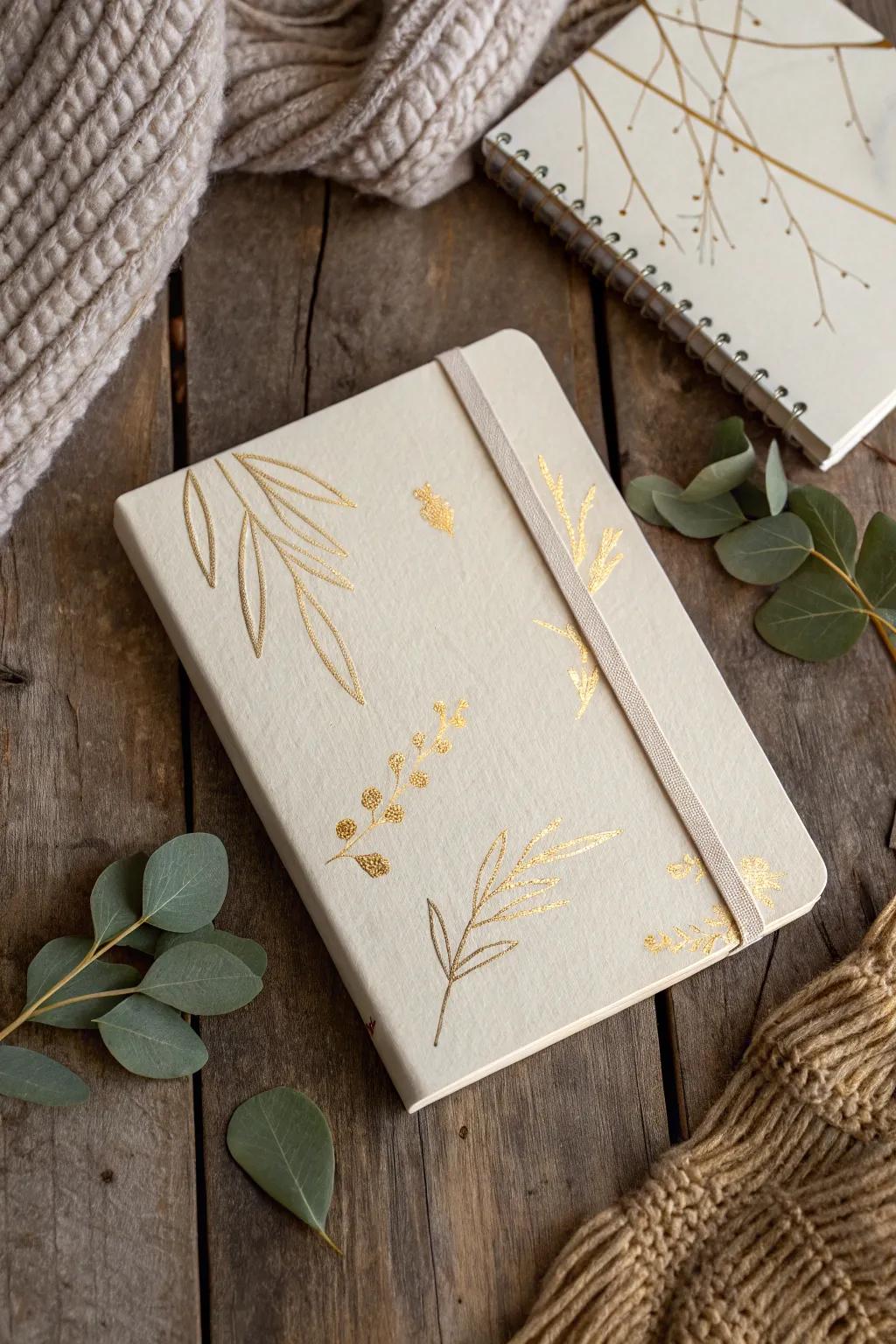 Elevate your stationery game with a touch of gold leaf glamour. Luxurious simplicity meets natural beauty.