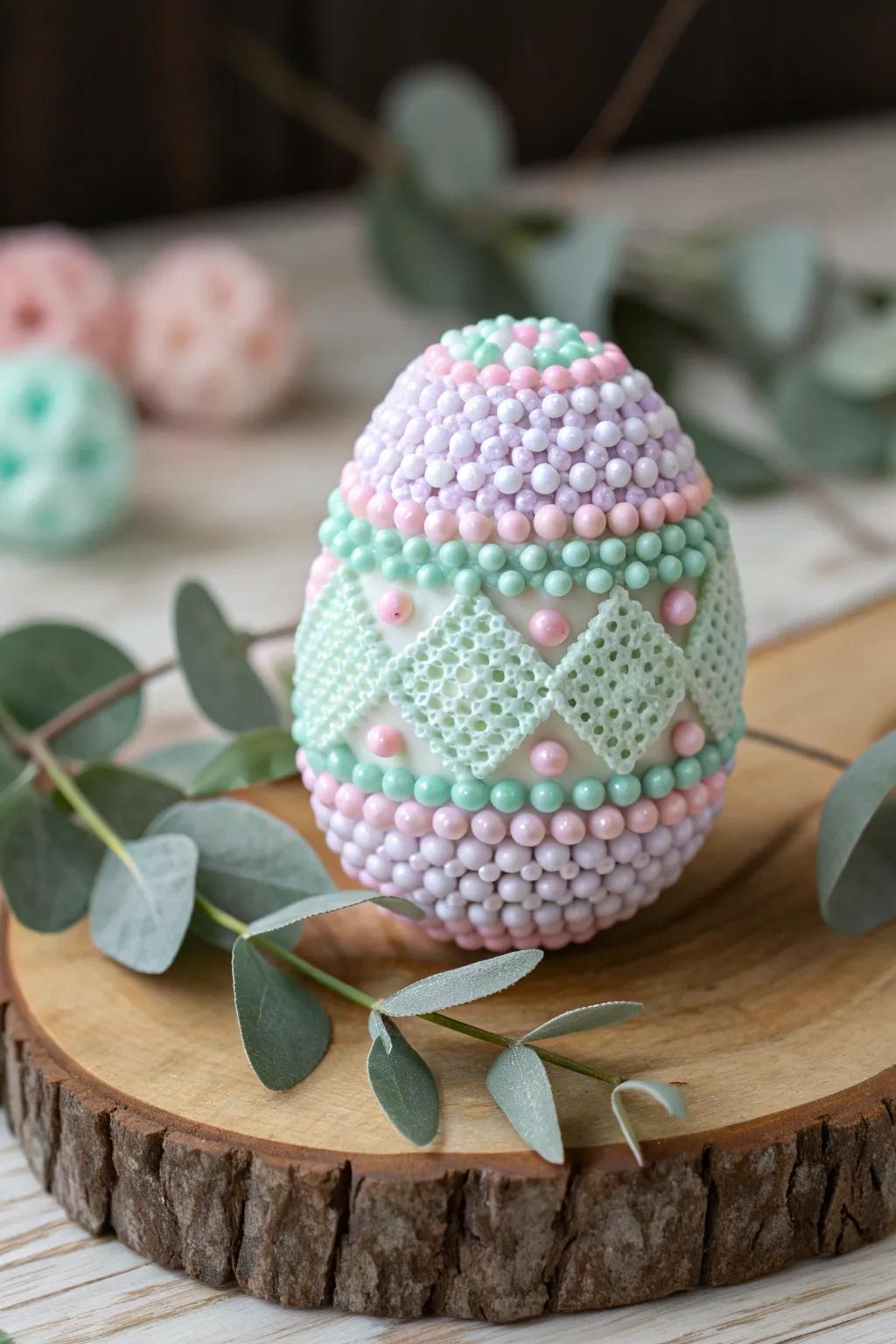 Embrace the charm of spring with this whimsical perler bead Easter egg, a perfect blend of minimalist design and boho elegance. 🌸