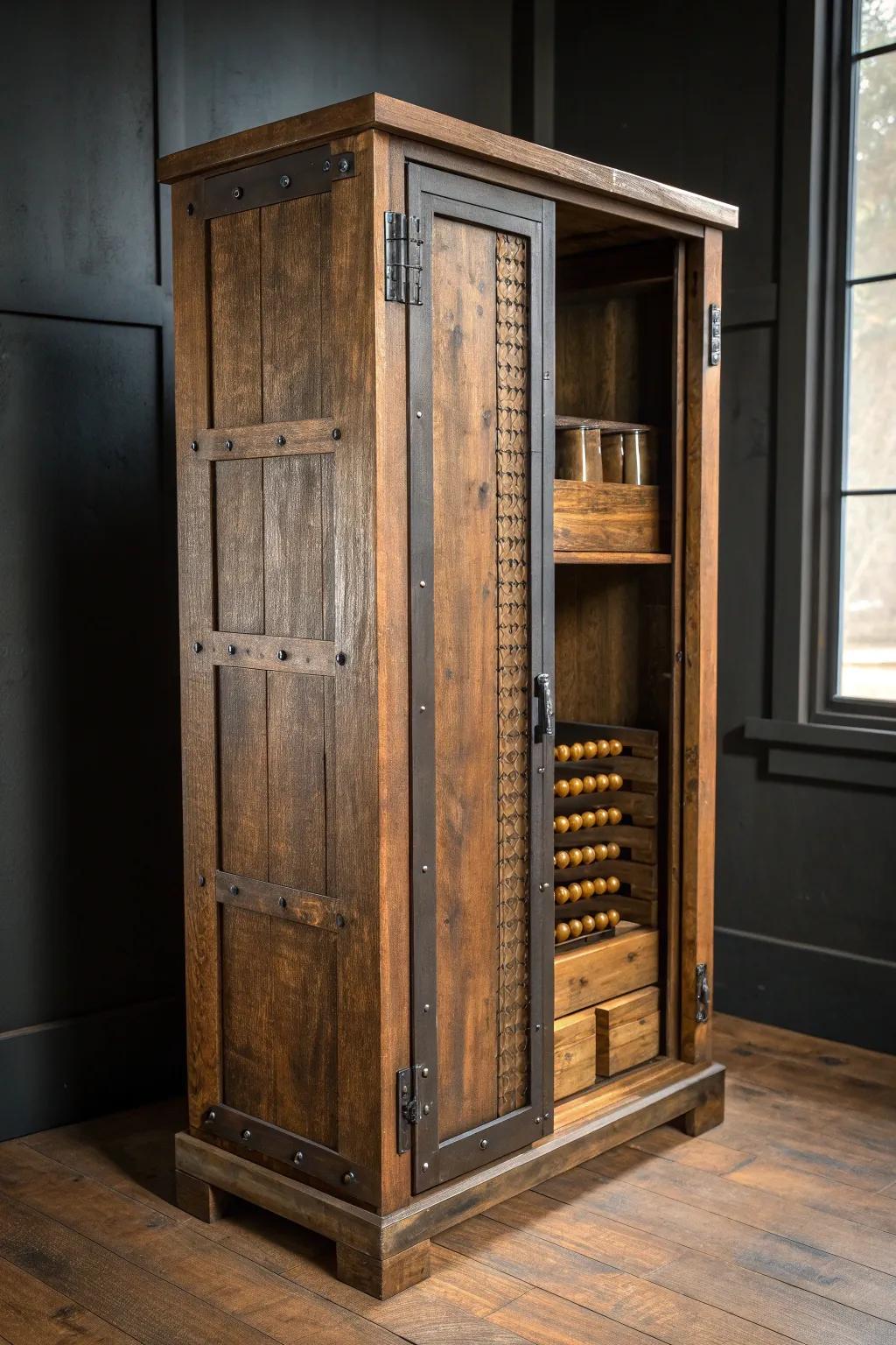 Sustainable Craftsmanship: An eco-friendly ammo cabinet that tells a story of reclaimed beauty.