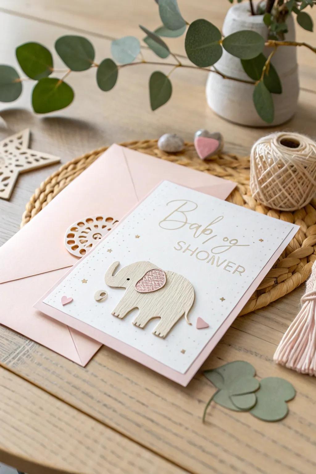 Delight your guests with a charming pop-up invitation that brings joy and elegance to your baby shower.