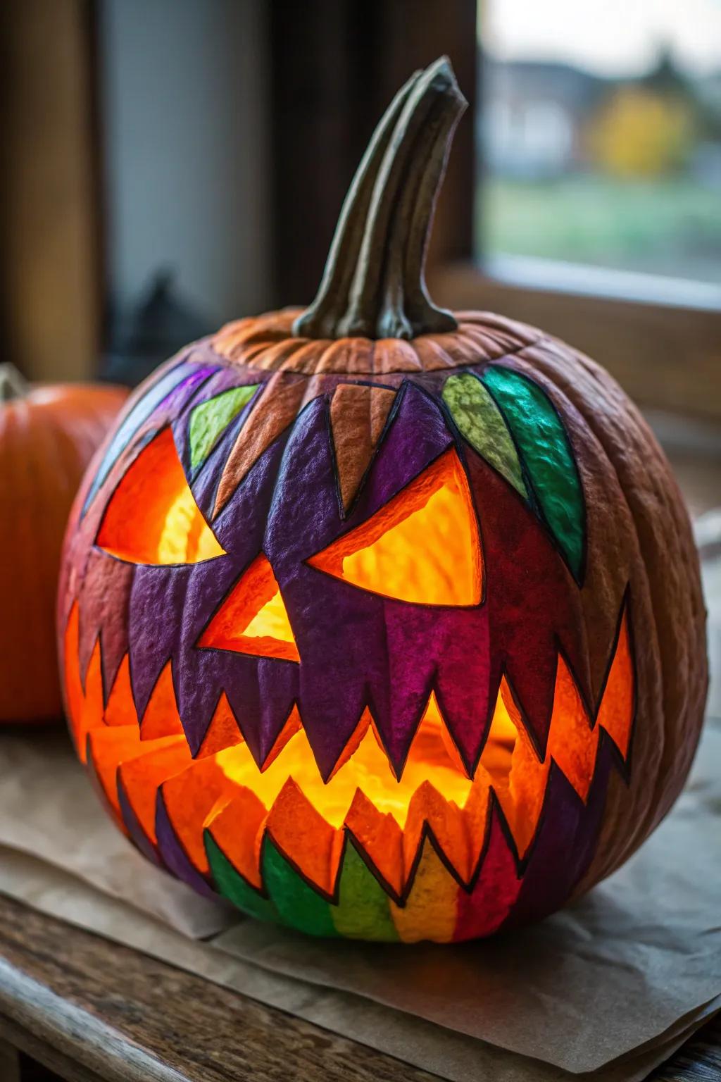 Illuminate your Halloween with a colorful twist on classic pumpkin carving!