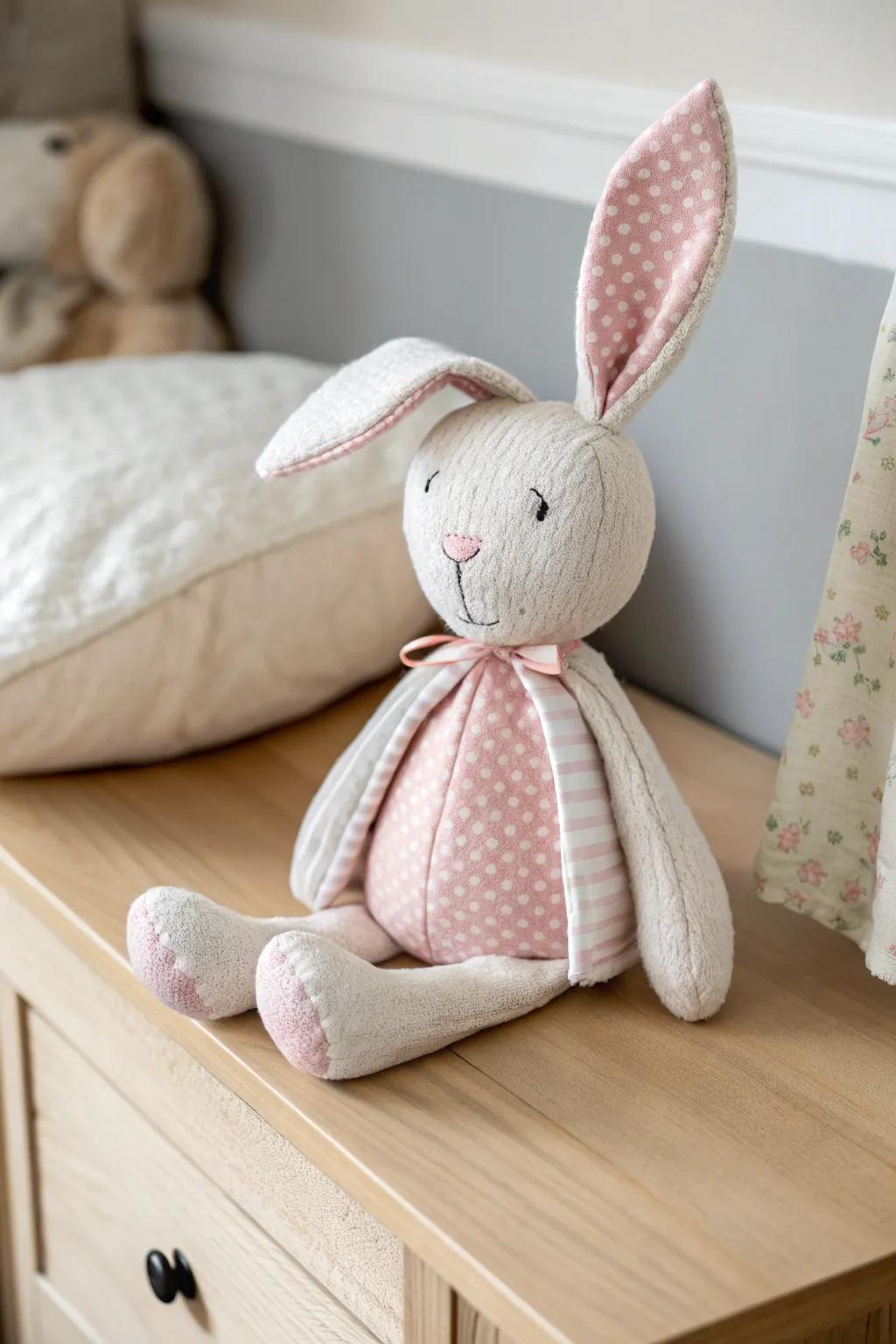 Crafted with love: a simple, adorable bunny to bring joy and comfort.