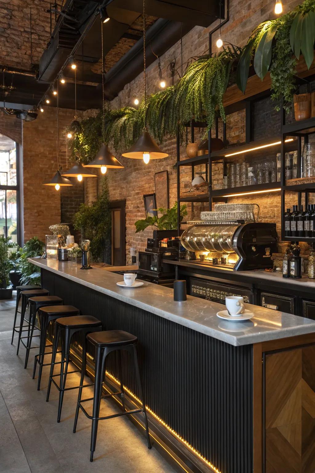 Eclectic charm with a mix of styles in a coffee bar