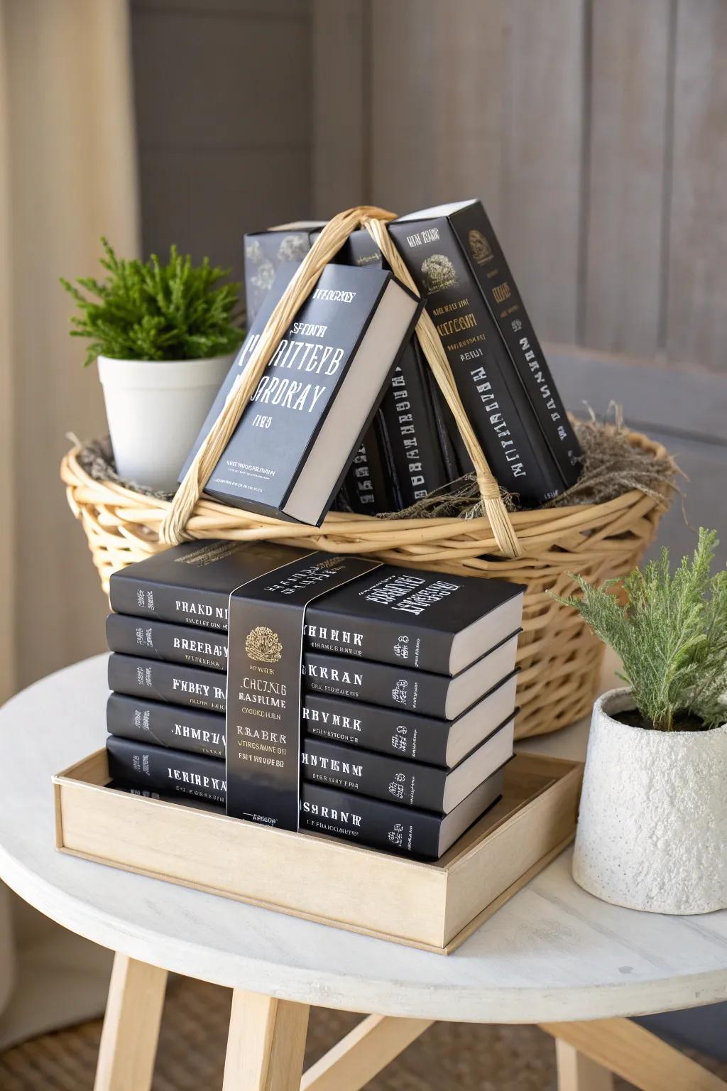 Dive into the enigma of black-covered mysteries – the perfect gift for those who cherish the art of suspense.