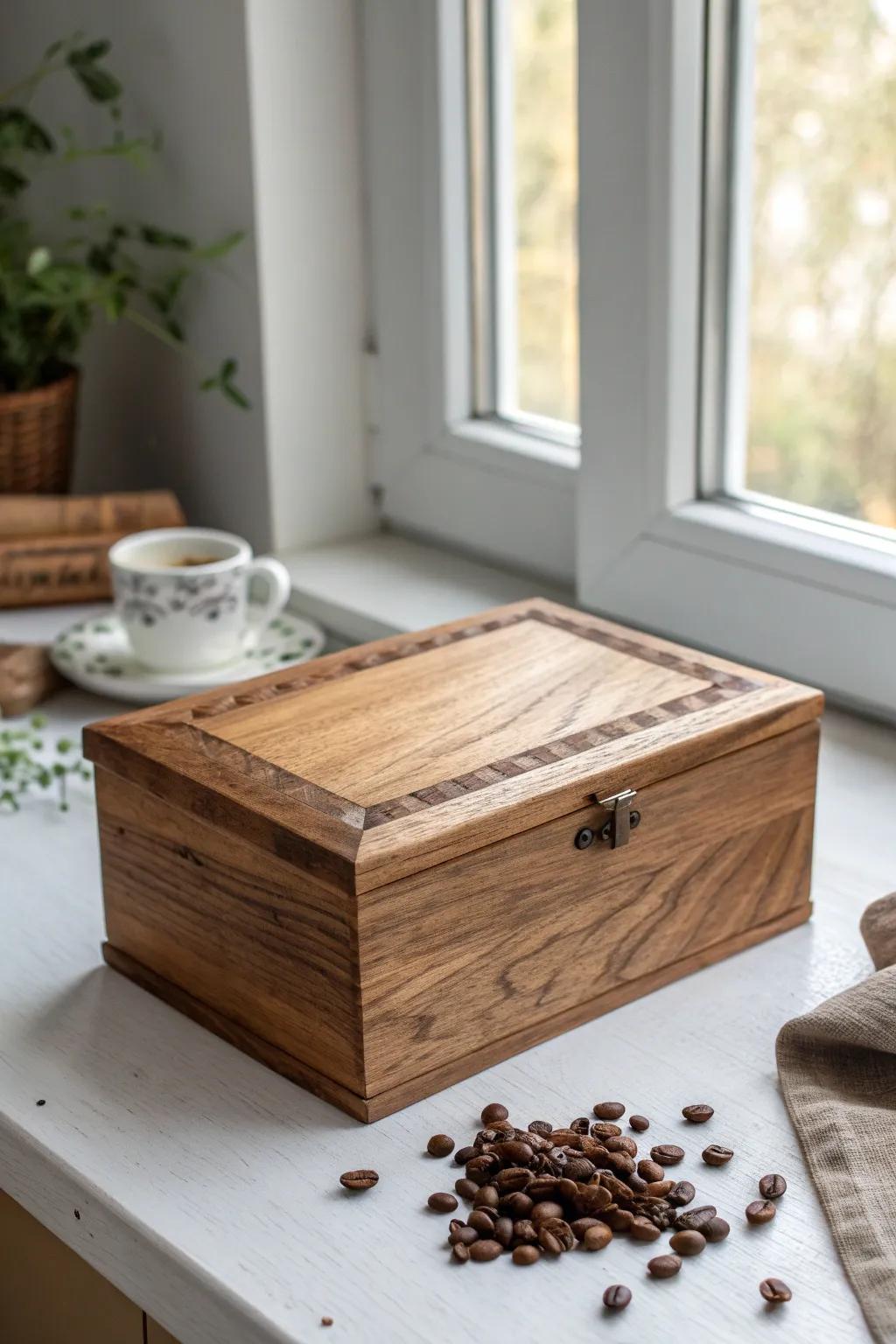Embrace natural beauty with eco-friendly coffee staining for a rustic, earthy charm.