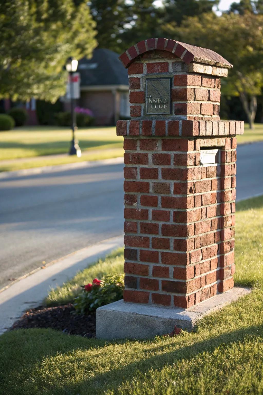 Elevate your home's entrance with a stunning brick mailbox post—where craftsmanship meets curb appeal.