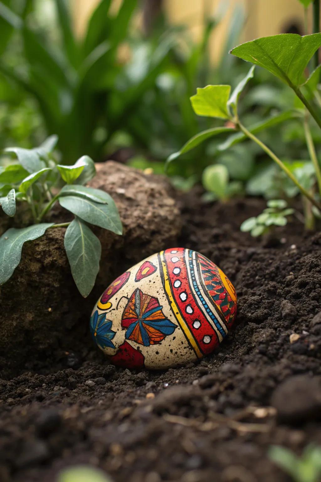 Elevate your garden with a touch of handcrafted charm: Painted rocks that tell a story.
