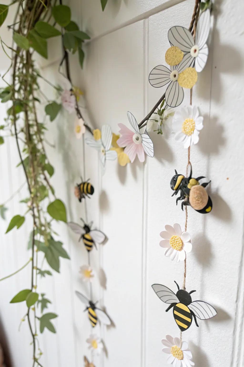 Add a touch of whimsy to your space with a charming bumble bee garland. Perfect for celebrating nature's beauty simply and artistically!