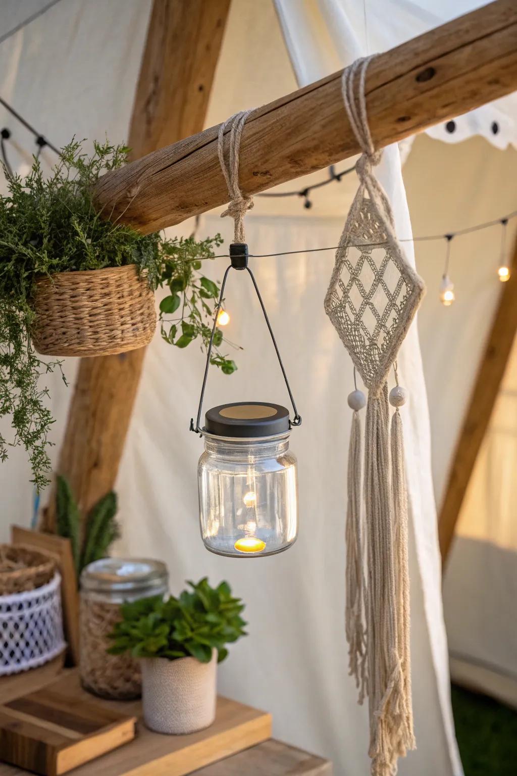 Illuminate your camp kitchen with a touch of sustainable elegance. 🌿💡 #DIYSolarLantern #EcoFriendlyLiving