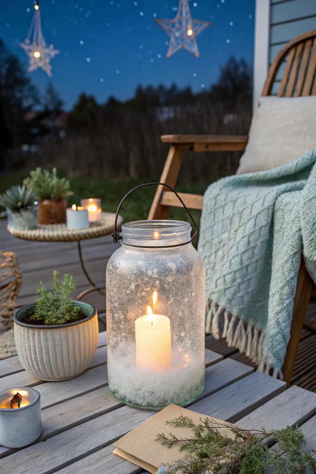 Illuminate your nights with the enchanting glow of frosted ice lanterns—where Scandinavian simplicity meets Boho charm.