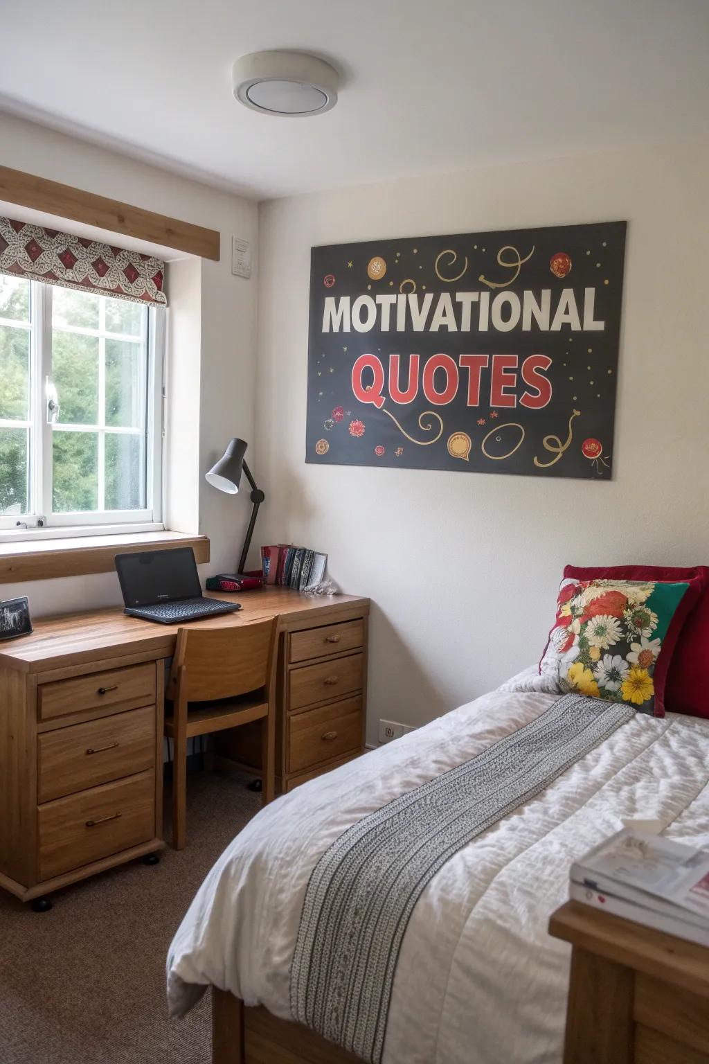 Inspire yourself daily with bold typography canvas art.